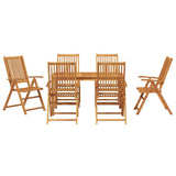 Garden Dining Set Folding 7 pcs Brown Solid Acacia Wood 3394735