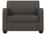Armchair Antique Black Faux Leather 42043437