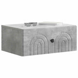 Wall-Mounted Bedside Cabinet with Drawer 2 pcs Concrete Grey 898112