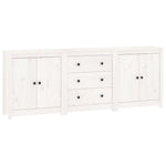 ZNTS Sideboard White 210x35x80 cm Solid Wood Pine 3114070