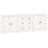 ZNTS Sideboard White 210x35x80 cm Solid Wood Pine 3114070