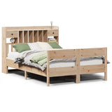 Bookcase Bed without Mattress 135x190cm Double Solid Wood Pine 3323041