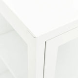 Sideboard White 70x35x70 cm Steel and Glass 336065