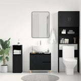Bathroom Cabinet Black Oak 65 x 33 x 60 cm Engineered Wood 862811