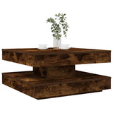 Coffee Table 360-Degree Rotatable Smoked Oak 70x70x34.5 cm 858483