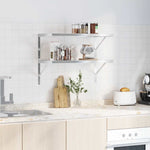 Wall Shelves 2 pcs 75x40x3 cm Silver Stainless Steel 30281