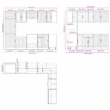 14 Piece Kitchen Cabinet Set Lucca Gloss White Engineered Wood 3314983