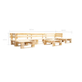 Garden Lounge Set Natural wood colour Impregnated pinewood Large 277498