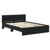 Bed Frame with Headboard Black Oak 140 x 200 cm Engineered Wood 3403600