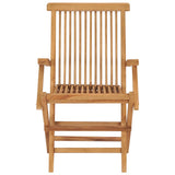 Garden Chair Set of 3 Teak Brown Teak Wood Medium Foldable 315444