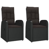 3 Piece Garden Lounge Set Black Poly Rattan&Steel 3157671