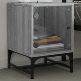 Bedside Cabinets with Glass Doors 2 pcs Grey Sonoma 35x37x50 cm 836529