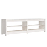 Shoe Bench White 160x36.5x50 cm Solid Wood Pine 821725