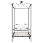 ZNTS 284480 Canopy Bed Frame without Mattress Grey Metal 90x200 cm