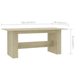 ZNTS Dining Table Sonoma Oak 180x90x76 cm Engineered Wood 800471