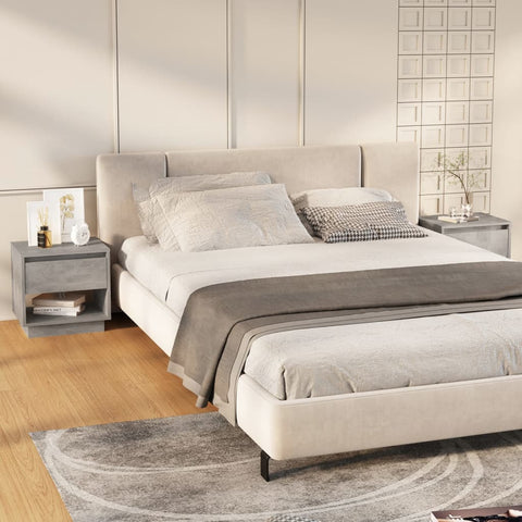 Bedside Cabinets 2 pcs Concrete Grey 45x34x44 cm Engineered Wood 809521