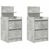 Bedside Cabinets with 2 Drawers 2 pcs Concrete Grey 38x34x80 cm 861362