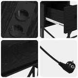 Desk with Drawer Black Oak 120 x 79 x 86.5 cm Engineered Wood 859400