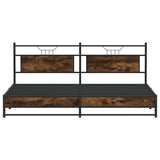 Metal Bed Frame without Mattress Smoked Oak 193x201 cm 3325111