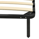 Bed Frame Black Metal, poplar wood Double Heavy Weight Endurance 284682