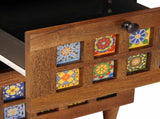 Sideboard with Drawer Walnut 40 x 33 x 75 cm Solid Mango Wood 4018247