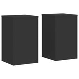 Plant Stands 2 pcs Black 30x30x50 cm Engineered wood 852916