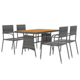 Outdoor Dining Set Grey PE rattan, steel, solid acacia wood Medium 3120102