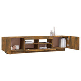 2 Piece TV Cabinet Set with LED Lights Smoked Oak Engineered Wood 3120167