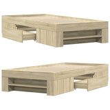 Bed Frame without Mattress Sonoma Oak 75x190 cm Small Single Engineered Wood 3295529