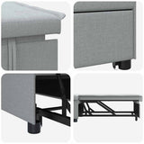 Sofa Bed Light Grey 194 x 50 x 82 cm Plywood 42008582