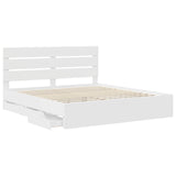 Bed Frame with Drawer White 180 x 200 cm Engineer Wood 3411813
