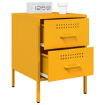 ZNTS Bedside Cabinets 2 pcs Mustard Yellow 36x39x50.5 cm Steel 842929