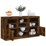 Sideboard with LED Lights Smoked Oak 123x37x67 cm 3209083