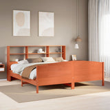 Bookcase Bed without Mattress Wax Brown 200x200cm Solid Wood Pine 3323094