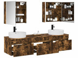 Bathroom Cabinet Set 5 pcs Smoked Oak Engineered Wood 3406611