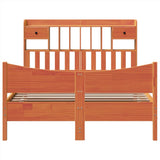 Bed Frame without Mattress Wax Brown 160x200 cm Solid Wood Pine 3323373