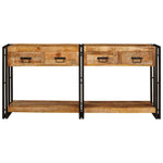Console Tables 2 pcs Brown 160 x 33 x 75 cm Solid Mango wood 3324223
