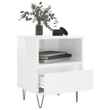 Bedside Cabinet High Gloss White 40x35x50 cm Engineered Wood 830624
