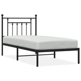 Metal Bed Frame without Mattress with Headboard Black 90x200cm 353530