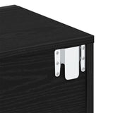 ZNTS Wall-Mounted Bedside Cabinets - Black Oak Engineered Wood 862735