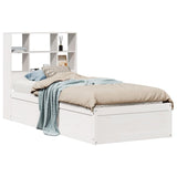 Bed Frame without Mattress White 90x200 cm Solid Wood Pine 3323465