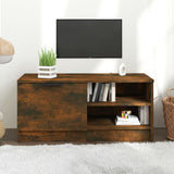 TV Cabinet Smoked Oak 80x35x36,5 cm Engineered Wood 817117