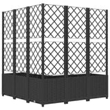 Garden Planter with Trellis Black 120x120x136 cm PP 318277