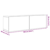 TV Cabinet Set Wall-mounted 7 pcs Black Oak Engineered Wood 3438606