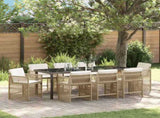 Garden Dining Set 9 pcs Beige Poly Rattan 3380788