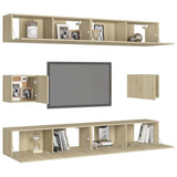 6 Piece TV Cabinet Set Sonoma Oak Engineered Wood 3078999