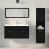 Bathroom Furniture Set 3 pcs Black Oak Engineered Wood 3334326