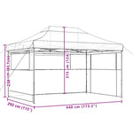 ZNTS Foldable Party Tent Pop-Up with 3 Sidewalls Brown 4004972