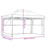 ZNTS Foldable Party Tent Pop-Up with 3 Sidewalls Black 4004974