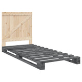 Bed Frame without Mattress Grey 90x200 cm Solid Wood Pine 3281562
